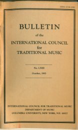 Oct 1983 - International Council for Traditional Music