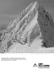 CMH HELI-SKIING - Travelplan Ski