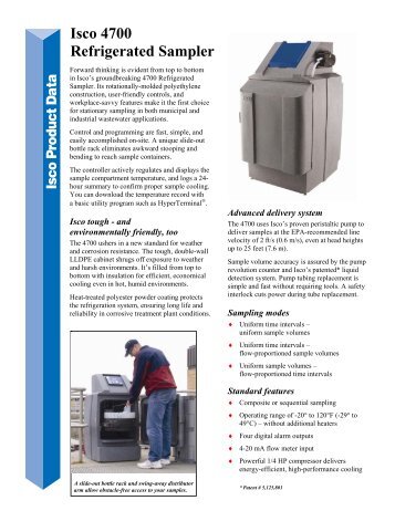 Isco 4700 Sampler Datasheet