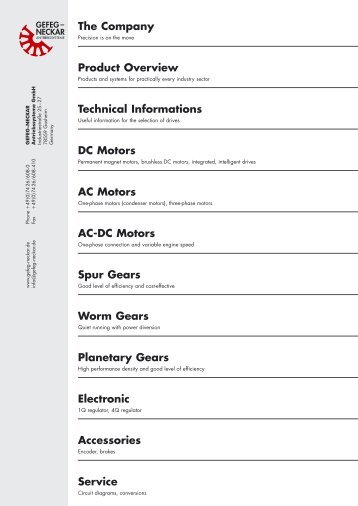 The Company Product Overview Technical Informations DC Motors ...