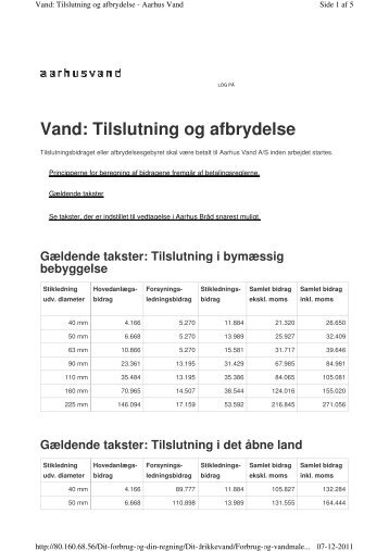 fra 1. januar til 10. februar 2011 - Aarhus Vand