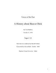A History about Beaver Dick - BYU Idaho Special Collections and ...