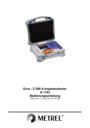 Euro - Z 290 A Impedanztester A 1143 Bedienungsanleitung - Metrel