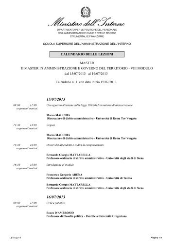 Programma - Ssai - Ministero Dell'Interno