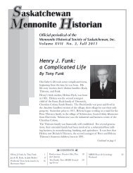 askatchewan ennonite istorian - the Mennonite Historical Society of ...