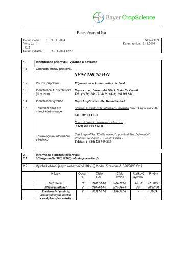 SENCOR 70 WG - Novum Czech sro