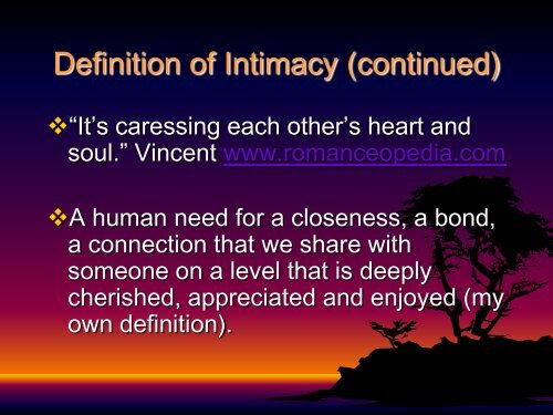 Maintaining Intimacy