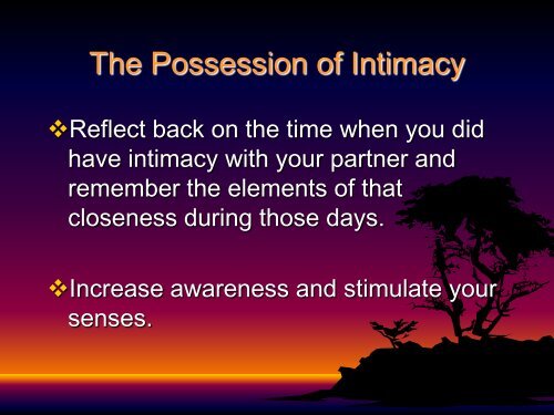 Maintaining Intimacy