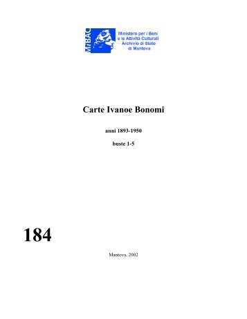 Carte Ivanoe Bonomi - Istituto Centrale per gli Archivi