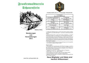FWV Kalender 2012 DIN A4 - Frankenwaldverein