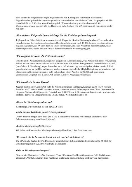 Interview mit anderer Notschlafstelle (NOST) - Telesozial