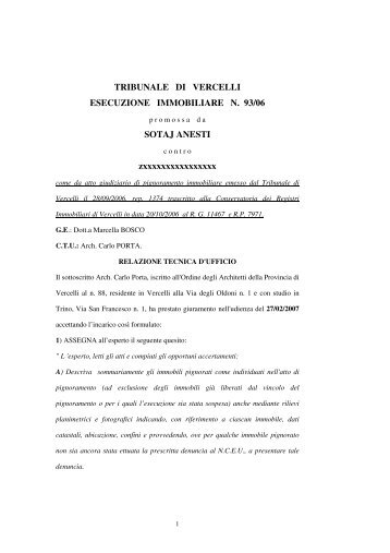 TRIBUNALE DI VERCELLI ESECUZIONE ... - Astagiudiziaria