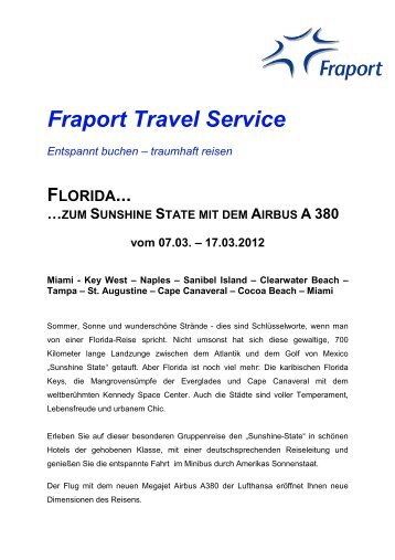 Fraport Travel Service Entspannt buchen ... - Flughafen  Frankfurt