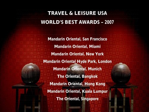 Mandarin Oriental International Limited - Mandarin Oriental Hotel ...