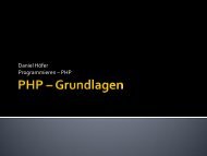 PHP Ã¢Â€Â“ Grundlagen