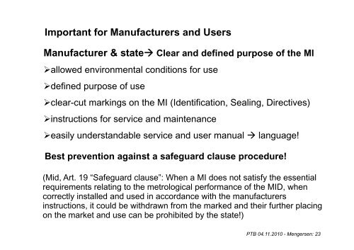 Measuring Instruments Directive (2004/22/EC) Implementation and ...