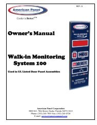 Owner's Manual Walk-in Monitoring System 100 - American Panel