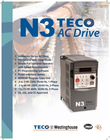 N3 Compact Drive Brochure - TECO-Westinghouse Motor Company