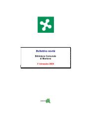 Bollettino NovitÃ - Biblioteca Mediateca Gino Baratta