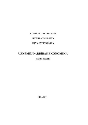 UZŅĒMĒJDARBĪBAS EKONOMIKA - Aleph Files