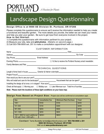 Garden Design Questionnaire training questionnaire - harnessing design for media development Garden Design Questionnaire training questionnaire - harnessing design for media development