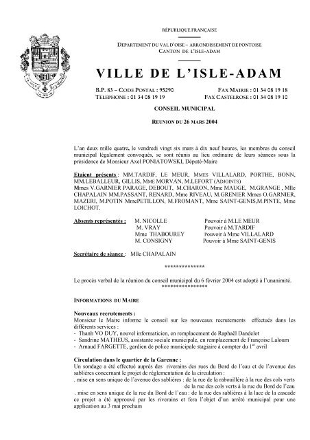 (nÂ° 9690) avec la SARL ALIZE SECURITE, pour - L'Isle-Adam