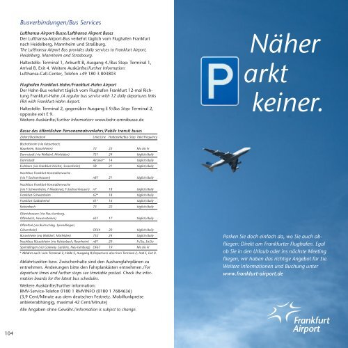 Flugplan - Frankfurt