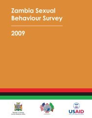 Zambia Sexual Behaviour Survey 2009 - Central Statistical Office of ...