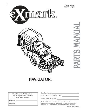 PARTS MANUAL - Exmark