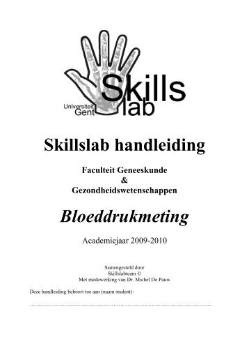 Skillslab handleiding Faculteit Geneeskunde ...