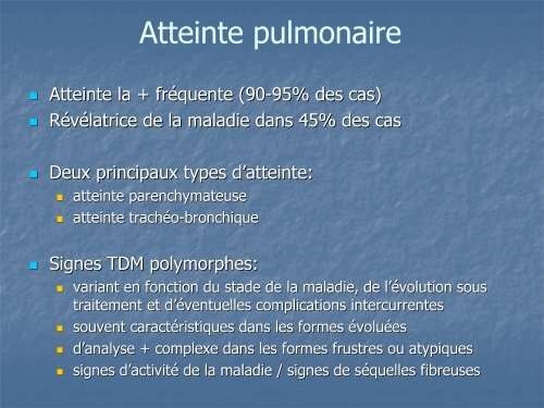 Imagerie TDM des atteintes ORL et pulmonaires dans la ...