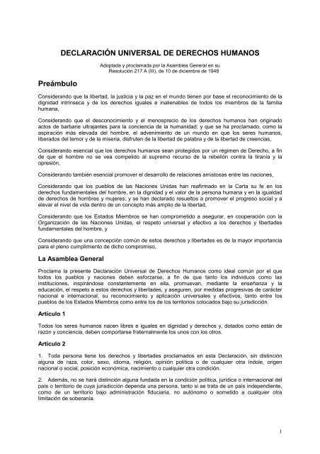 DeclaraciÃ³n Universal de Derechos Humanos (1948) - Cogui