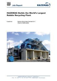 Job Report HAZEMAG Builds the World's Largest Rubble Recycling ...