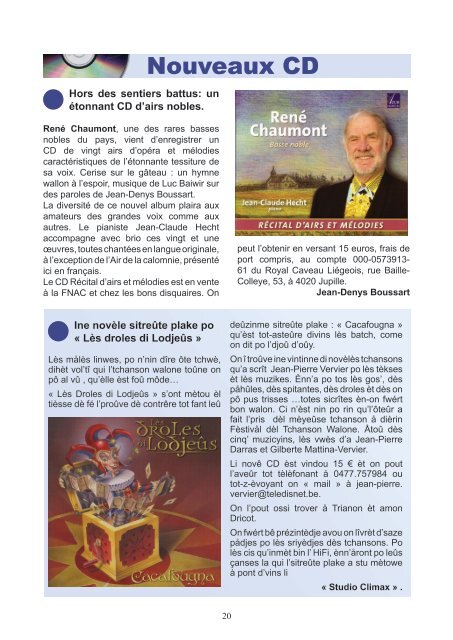 Magazine du bilinguisme wallon - Union Culturelle Wallonne