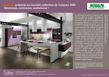 Mobalpa prÃ©sente sa nouvelle collection de Cuisines 2009 ...