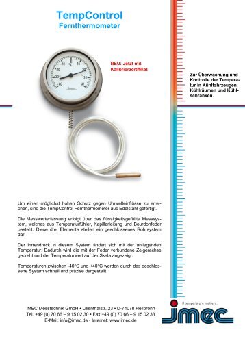 TempControl Fernthermometer - imec Messtechnik GmbH