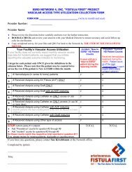 Vascular Access Type Utilization Collection Form - The Renal Network