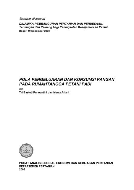 Pola Pengeluaran dan Konsumsi Pangan Pada Rumah Tangga