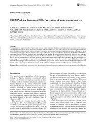 ECSS Position Statement 2009: Prevention of acute sports injuries