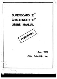 Ohio Scientific Challenger 1P / Superboard II User Manual - Vintage ...