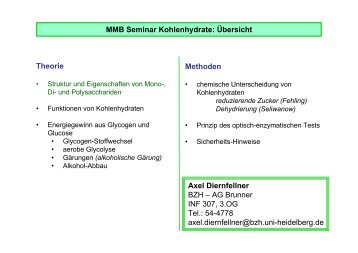 MMB Seminar Kohlenhydrate - ZMBH
