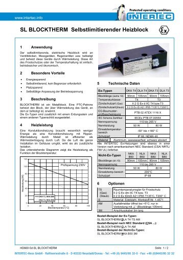 SL BLOCKTHERM Selbstlimitierender Heizblock - Intertec-Hess ...