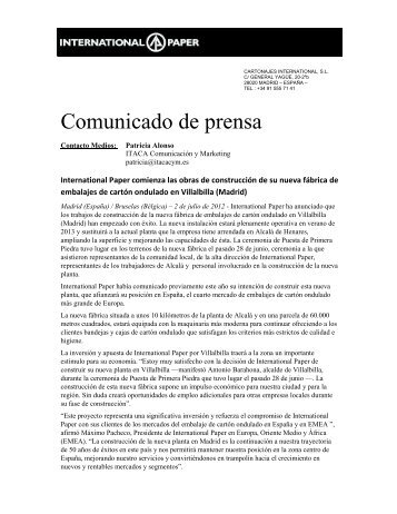 Descargar comunicado de prensa completo (.pdf) - International Paper