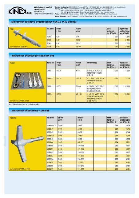 Mikrometr dutinový dvoudotekový ČSN 25 1430 DIN 863 Mikrometr ...