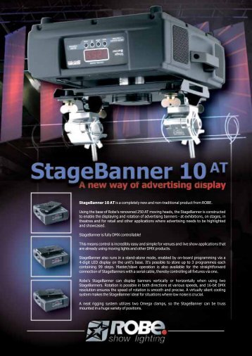 StageBanner 10 AT is a completely new and non-traditional product ...