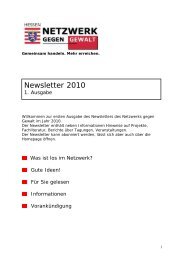 Newsletter 2010 - Netzwerk gegen Gewalt