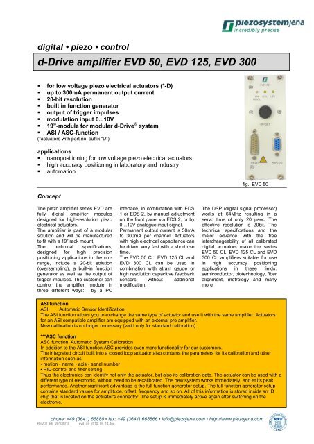 data sheet series EVD