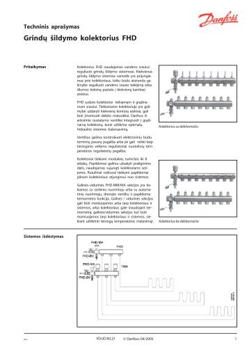 Grindų šildymo kolektorius FHD - Danfoss