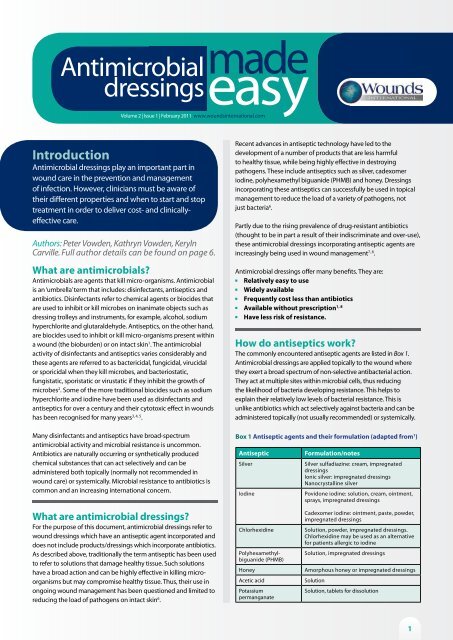 Antimicrobial dressings - Wounds International