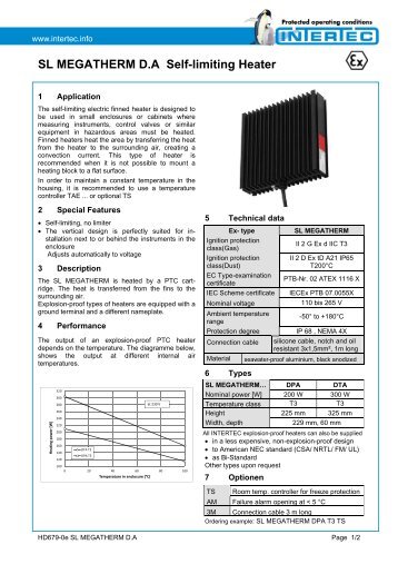 SL MEGATHERM D.A Self-limiting Heater